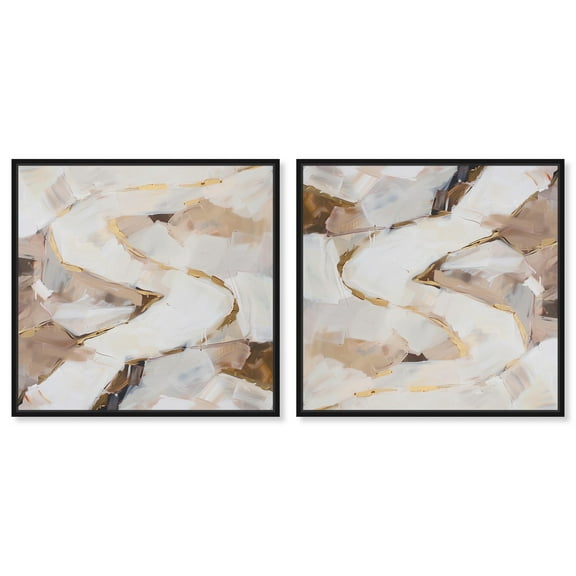 Art Remedy Faded Boho Art Canvas, 12" x 12", Black Frame, Caramel Depths Set