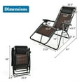 thumbnail image 4 of Canddidliike 2 Pieces Folding Patio Rattan Zero Gravity Lounge Chair-Light Brown, Oversized Padded Zero Gravity Lounge Chair Folding Patio Recliner with Headrest, 4 of 9