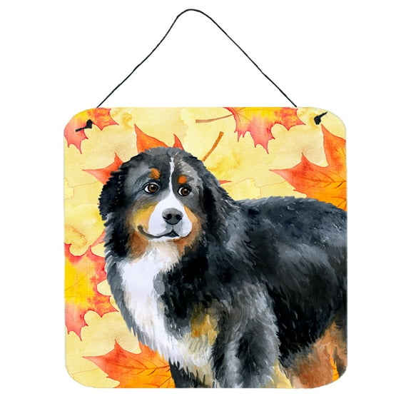 Bernese Mountain Dog Fall Wall or Door Hanging Prints Yellow