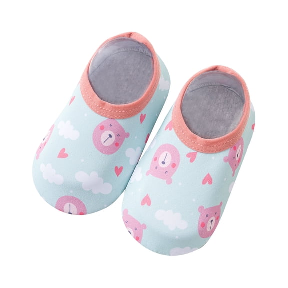 Odeerbi Toddler Girls Boys Non-slip Socks Breathable Indoor Socks Kids Cartoon Print Hot Pink