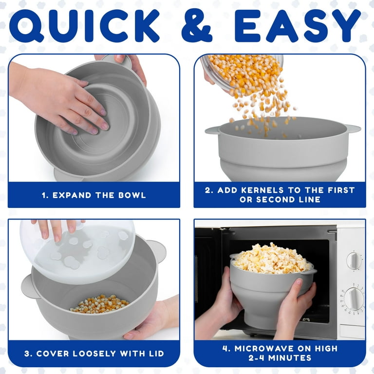 Microwave Popcorn Popper (Earl Gray), Collapsible Bowl, Silicone Popcorn  Maker for Home by EcoEarth