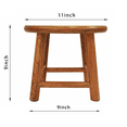 thumbnail image 5 of CONSDAN Step Stool, USA Grown Oak, Handcrafted Solid Wood Stool, 9" Low Stool(Chocolate), 5 of 5