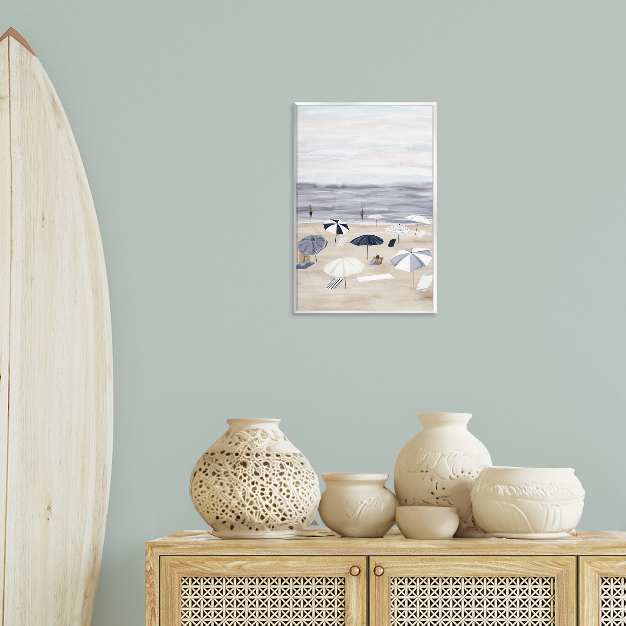 Stupell Industries Summer Beach Umbrellas Nautical & Beach Painting Unframed Art Print Wall Art, 13 x 19