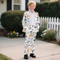 thumbnail image 6 of Whosucclay Breathable Boys Suit for School Wedding, Polyester Fabric Anti Wrinkle One Button Kids Suits, Cat Paw Print Pattern, 6 of 10