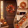 thumbnail image 7 of Euahivb Fall Wreath, Artificial Autumn Maple Leaf Wreath with Pumpkins and Berries for Front Door Wall and Fireplace Decor, Thanksgiving Decoration, 7 of 7