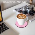 thumbnail image 6 of Pink Christmas Coasters Set of 6, Absorbent Coasters for Drinks, Modern Winter Xmas White Snowflakes Coaster for Desk Coffee Table Protection, Home Decor House Warming Gifts 4", 6 of 8