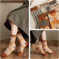 thumbnail image 6 of CoCozhu 5/10 Pairs Wool Socks for Women Thick Knit Vintage Cute Floral Crew Socks, 6 of 7