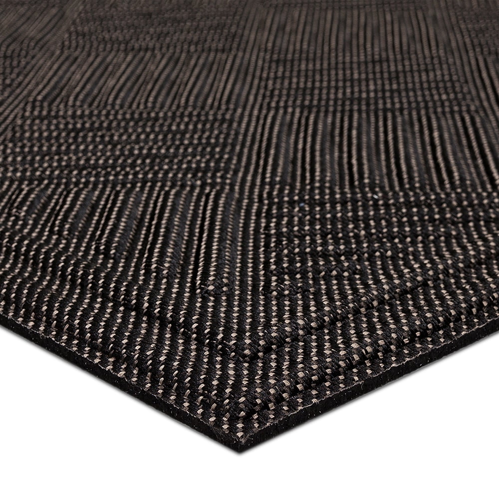 Mohawk Home Parquet Impressions Jacquard Low Pile Non-slip All Weather Indoor/Outdoor Door Mat, Black, 1'6" x 2'6"