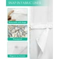 thumbnail image 3 of No Hook Shower Curtains with Snap in Liner, Coastal Waterproof Fabric Shower Curtain, Beach Summer Nautical Starfish Coral Double Layers & See-Through Top Window Bathroom Curtains 66''x72'', 3 of 6