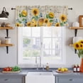 thumbnail image 4 of 2 Panels Yellow Sunflowers Valance for Windows, Elegant Pastoral Floral Daisy Bees Light Filtering Kitchen Curtains, Rod Pocket Window Treatment Curtain Valances for Living Room Bedroom, 42"x18", 4 of 9