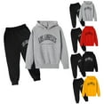 thumbnail image 5 of LIUYUNNN Kids Boys Girls Sweatsuit Set 2 Piece Long Sleeve Letter Pullover Basic Hoodie and Active Jogger Pants Fall Clothes Boys Outfits 7-8 Years Boys Girls Fall and Winter Outfits, 5 of 5