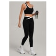 thumbnail image 3 of SKQIT 2 Piece Women's Sports Yoga Sets, Sleeveless U Neck Backless Tank Top and High Waist Crossover Leggings With Pockets Gym Pilates Outfits Set, 3 of 7