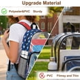 thumbnail image 6 of COEQINE Clear Backpack for Women Girls, 17 Inch Large Transparent Backpack with Multiple Pockets, Heavy Duty PVC Daypack for Work Travel 4th of July, Eagle American Flag Retro, 6 of 7