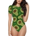 thumbnail image 1 of Fotbe Big Colorful Avocados Body de Mujer con Cuello Redondo y Mangas Cortas, Sin Mangas Ajustado, Suave, Cómodo y Básico-Small, 1 of 7