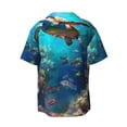 thumbnail image 6 of Daiia Underwater Fish Turtle Men's Linen Shirts Short Sleeve Casual Shirts Button Down Shirt for Men Beach Summer Wedding Shirt-4X-Large, 6 of 6