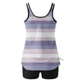 thumbnail image 6 of Frostluinai Womens Striped Tankini Swimsuits Color Block Pleated Bathing Suits 2 Piece Loose Fit Swim Tank Tops with Boyshorts Casual Beachwear, 6 of 6