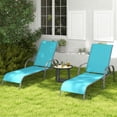 thumbnail image 2 of Gymax Ensemble de 2 Chaises Longues de Patio avec Accoudoirs Inclinables Réglables Turquoise, 2 of 10