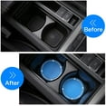 thumbnail image 2 of 2 Pack Bling Car Cup Holder Coaster, 2.75 Inch Soft Bling Crystal Rhinestone Rubber Pad Set Round Auto Cup Holder Insert Drink Coaster Car Interior Accessories, Blue, 2 of 4