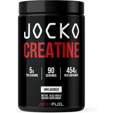 Jocko Fuel Creatine Monohydrate Powder, Unflavored,Supplement for Athletic Performance & Muscle Health, 90 Servings, 16 oz