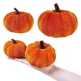 thumbnail image 4 of Puntoco Calabaza de Halloween 6 piezas de calabazas artificiales de tela de espuma de terciopelo sintético para Halloween y Acción de Gracias, 4 of 5