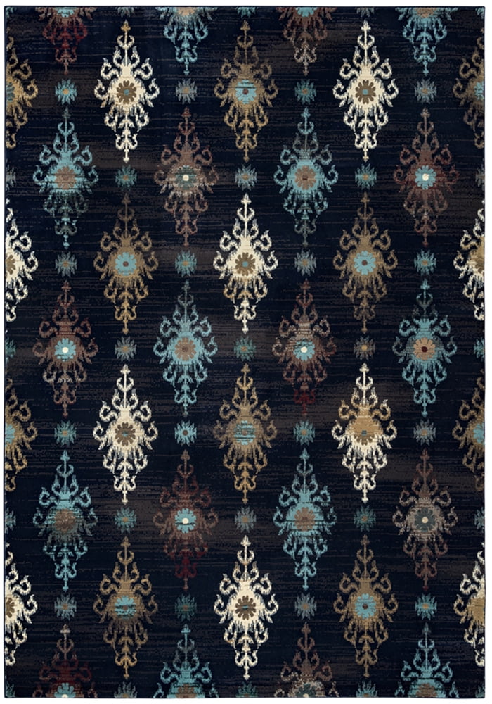 Gatney Rugs Kindred Area Rugs CH4250 Contemporary Black Swirls Curls