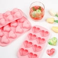 thumbnail image 5 of Heart Shpaed Ice Cube Trays, 8-Cavity Heart Silicone Molds for Whiskey, Cocktail, Chocolate, Ice Cubes, Candy with Fun Shapes (Pack of 3), 5 of 6