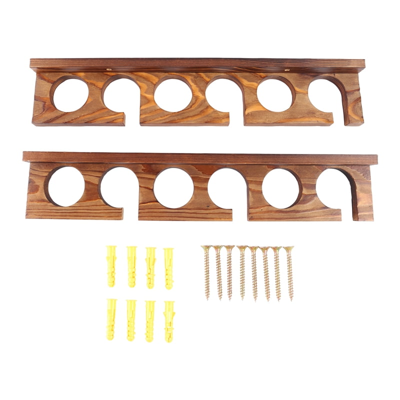 Wood Wall & Ceiling Mounted Fishing Rod Holders - 4-Pack Rod Rack for Garage Storage