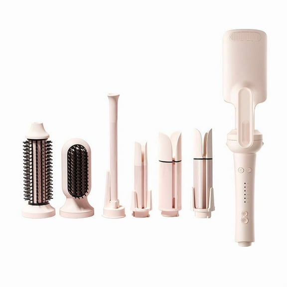 Advanced Ionic Hair Styling Tool Kit, All-in-One Hot Air Brush & Curling Wand Combo with Smart Curl Timer & Anti-Scald Design, for Effortless Blowouts, Curls, and Sleek Styles