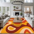 thumbnail image 4 of Area Rug for Living Room, Orange Brown Non-Slip Indoor Large Carpet for Bedroom/Dining Room, Modern Farmhouse Abstract Patterned Art Washable Low-Profile Rectangle Floor Runner Rugs - 5 x 8 Ft, 4 of 7