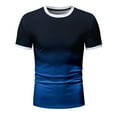 thumbnail image 4 of ZMHEGW Mens Spring Summer Casual Sports Colorblock Gradient Round Neck Pullover Short Sleeve T Shirt, 4 of 4