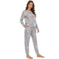 thumbnail image 2 of Women Pajama Set Long Sleeve Star Print Lounge with Pockets, 2 of 5