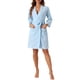 thumbnail image 2 of Bata de baño de waffle para mujer INSPIRE CHIC, suave de chenilla, kimono, spa y baño, longitud media, color azul cielo M, 2 of 6