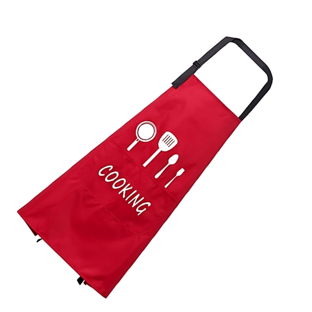 Kearding Delantal impermeable de cocina de primera calidad con correa ajustable para el hombro delantal de cocina para hombres y mujeres Cocina y Comedor Rojo