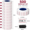 thumbnail image 2 of 30 Rollos de 15 000 Etiquetas de Precio Blancas para Etiquetadora MX-5500, Pegatinas Blancas para Marcar Precios, Más 3 Rollos de Tinta de Repuesto., 2 of 5