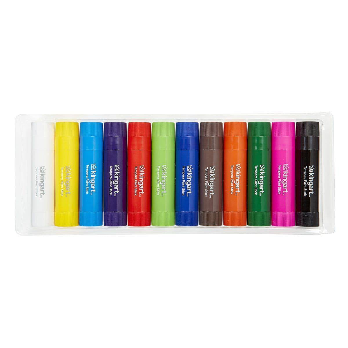 KINGART Tempera Paint Sticks, Washable, Rich & Creamy, Set of 12 Unique