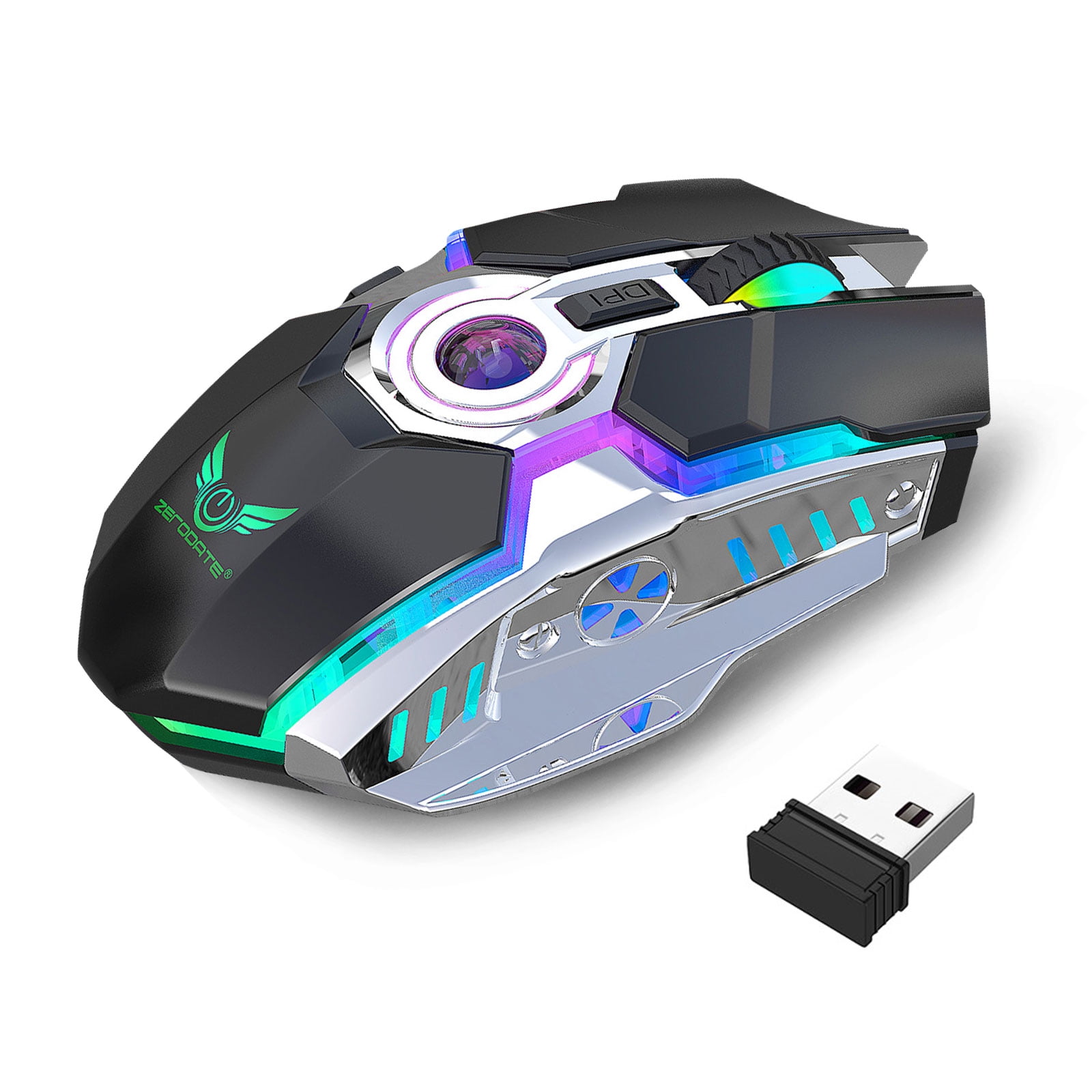 EEEkit Rechargeable Wireless Gaming Mouse Mice - 2.4G Silent Click