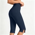 thumbnail image 4 of Diufon Capri Leggings for Women High Waisted Side Slit Stretch Cropped Pants Summer Casual Capris Yoga Pant, 4 of 8
