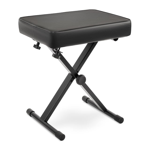 Pyle Adjustable Keyboard/Piano Bench, Padded X Style Bench, Foldable Collapsible Musician Stool with Non-Slip Rubber Fee