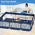 thumbnail image 3 of babyeap Baby Playpen,71*50 Inch Extra Large Baby Playards for Babies and Toddlers,Fence Baby Play Yards for Indoor & Outdoor with Breathable Mesh,Navy Blue, 3 of 7