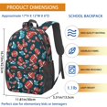 thumbnail image 3 of Football Icon Darkgreen Pattern 17" Waterproof Oxford School Backpacks for Teens, S-Shape Padded Straps, for School, Travel, Hiking, Camping, 3 of 5