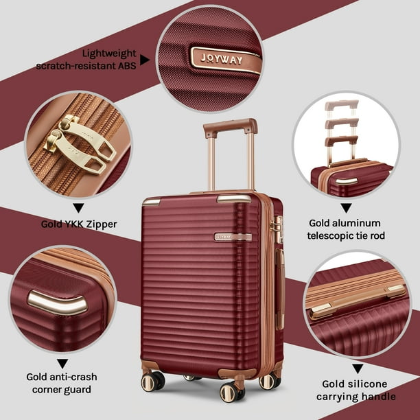 Joyway 3-Piece Carry-On Luggage Set with Swivel TSA Lock and