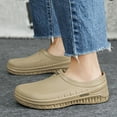thumbnail image 3 of Dakaela Chef Shoes for Men Slip Resistant Kitchens Work Mules Waterproof Casual Slip on Clogs Khaki 7.5, 3 of 7