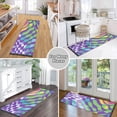 thumbnail image 6 of Yayeee Runner Rug for Bedroom 2'x6' Machine Washable Hallway Non Slip Mat, Green Wavy Pattern, 6 of 8