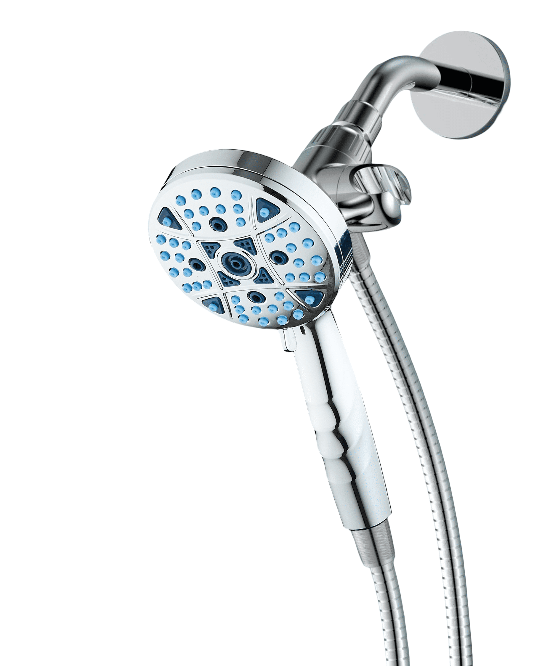 Magneton by AquaCare - High-pressure 8-setting Luxury Handheld Showerhead with Antimicrobial Nozzles, Space-age Socket-Lock Magnetic Docking and Dual-height Overhead Bracket