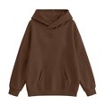 thumbnail image 6 of Wilark Girls Oversized Hoodies Sweatshirts with Pockets Fleece Warm Casual Pullover Long Sleeve Kids Fall Winter Tops Brown 14, 6 of 6