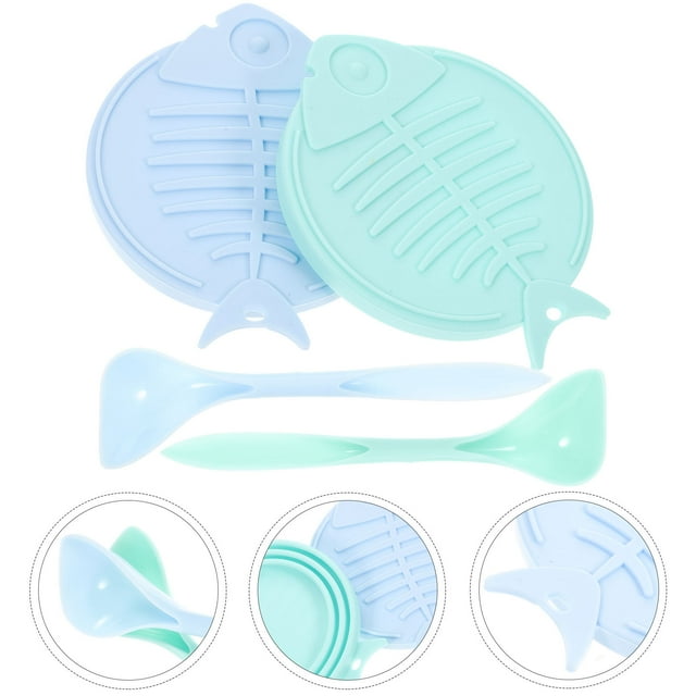 SEWCHICS 1 Set of Convenient Pet Food Covers for Cat Can Lid in Blue Color