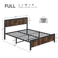 thumbnail image 3 of Full/Queen Size Bed Frame with Wave Wood Headboard, Platform Bed Frame with Safe Rounded Corners & Under Bed Storage, Strong Metal Slats Support, No Box Spring Needed, 3 of 8
