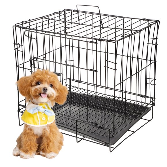 LRXIYODE 1Set Black Pet Crates for Small Dogs with Rectangular Shape 13.76X12.97X9.82Inch