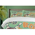 thumbnail image 4 of Ambesonne Retro Duvet Cover Set, Vintage Bowling Poster, 2-Calking, Fern Green Burgundy, 4 of 7