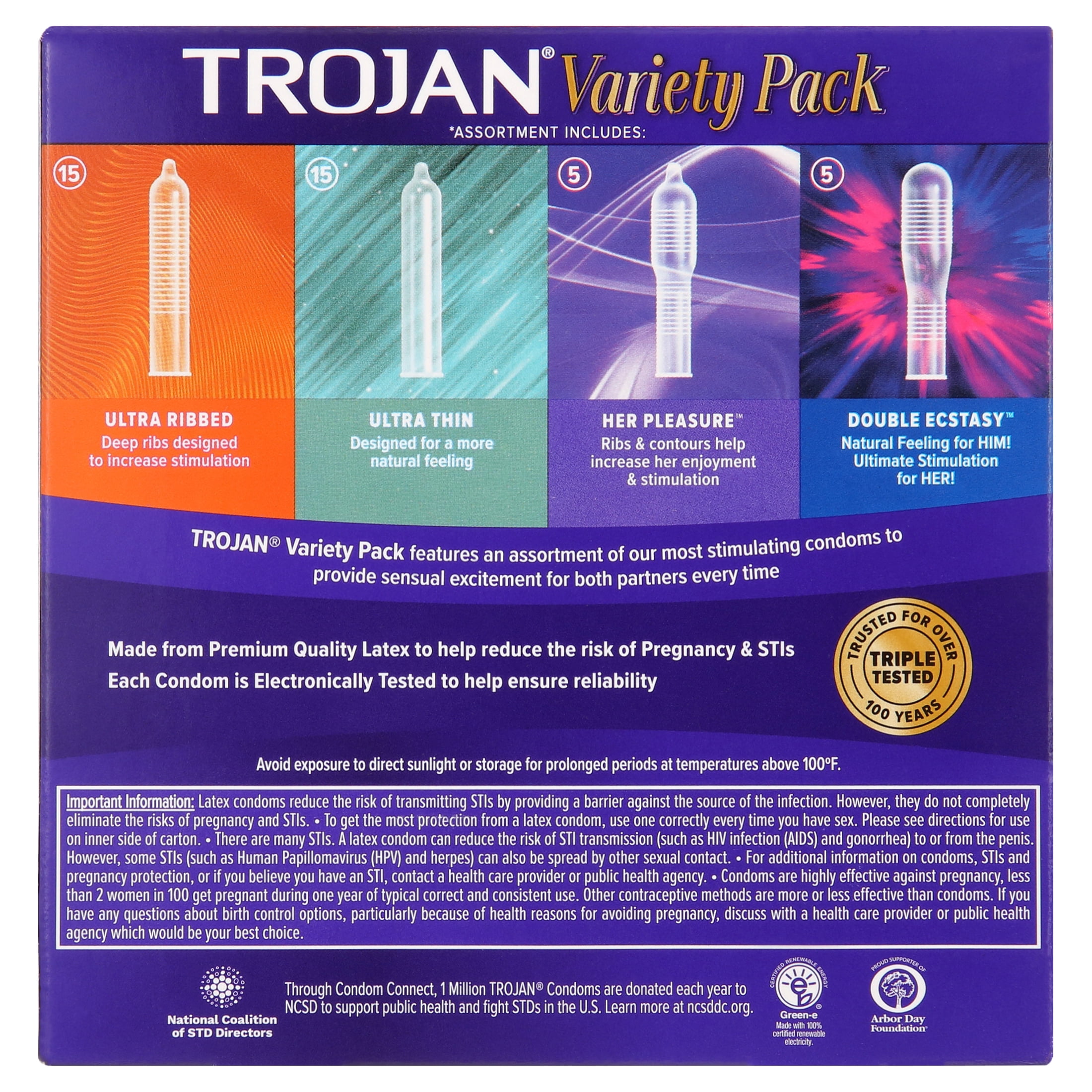 Trojan Lubricated Latex Variety Condom Pack 40 Count - Walmart.com Trojan Lubricated Latex Variety Condom Pack 40 Count - Walmart.com